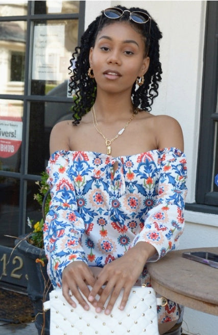 Floral off shoulder top