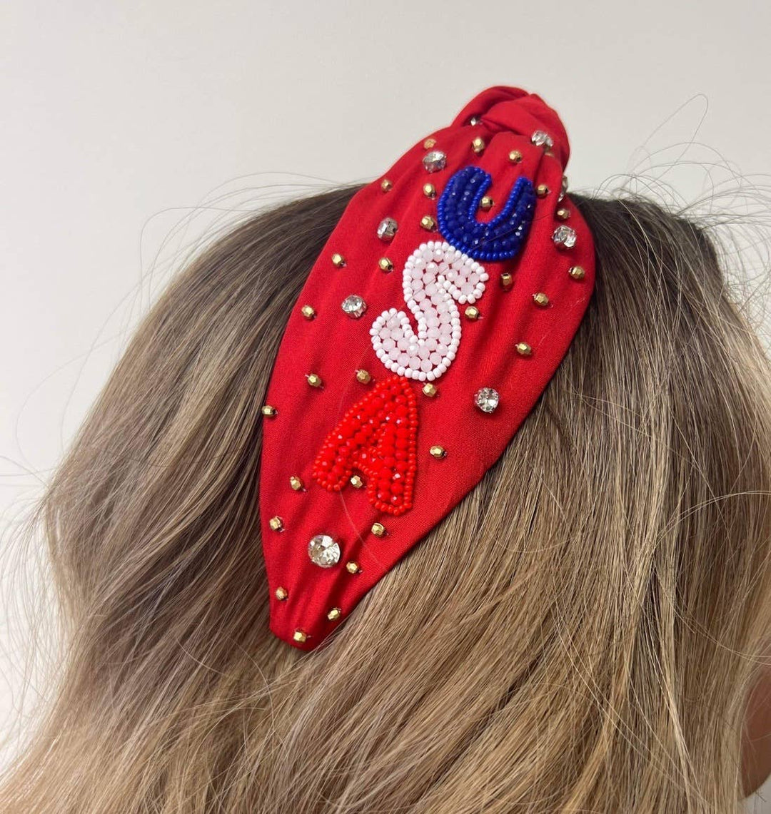 Patriotic 'USA' Embellished Headband