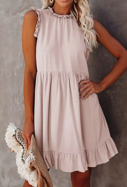 Ruffled Sleeveless Mini Dress