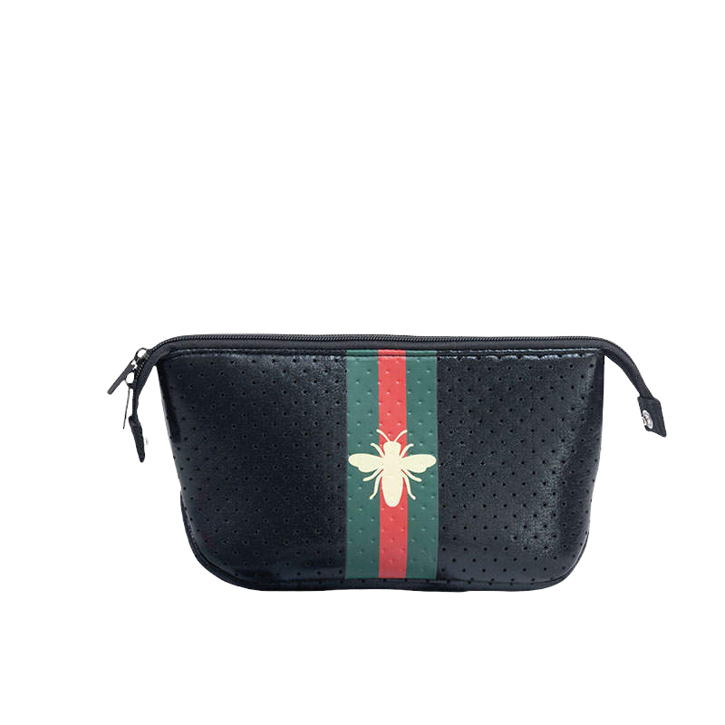 Cosmetic Black Bag with Gold Bee