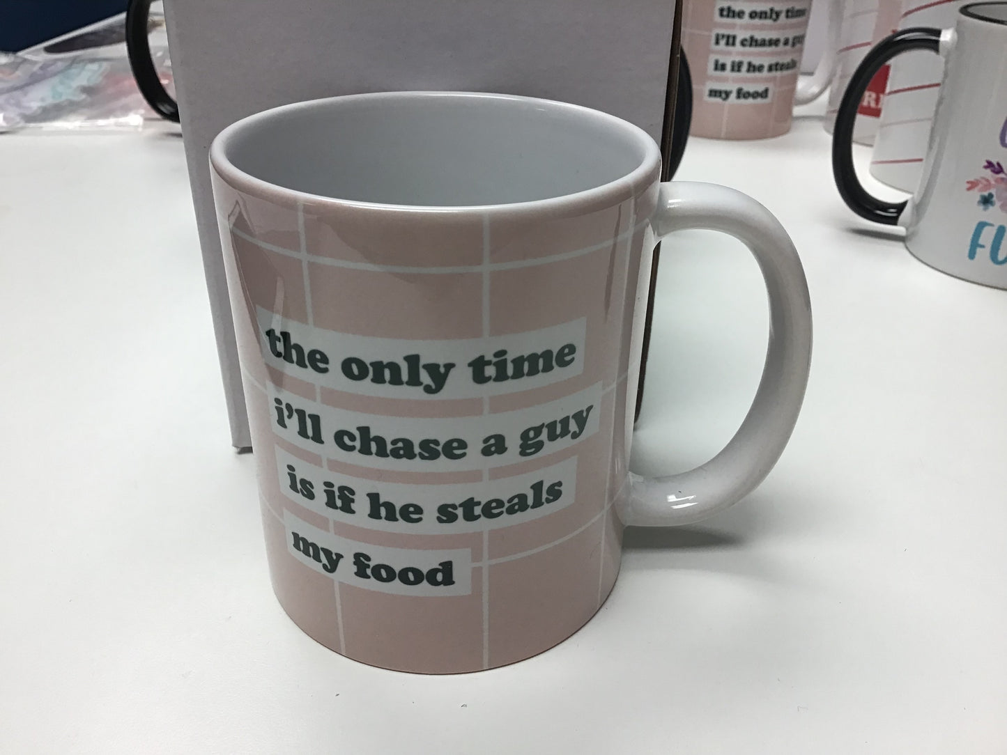 Chase a Guy Valentines Ceramic Mug
