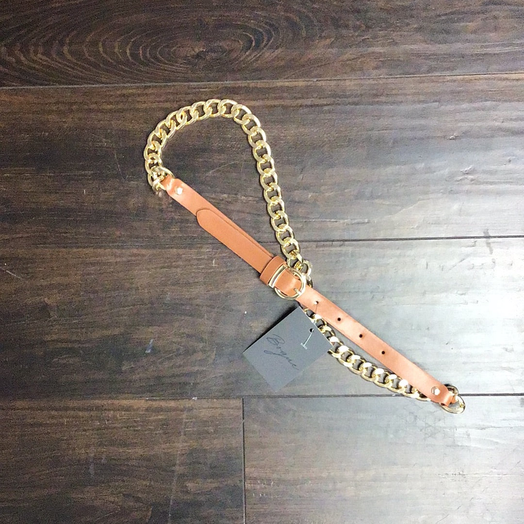 Gold Chain  Leather Belt