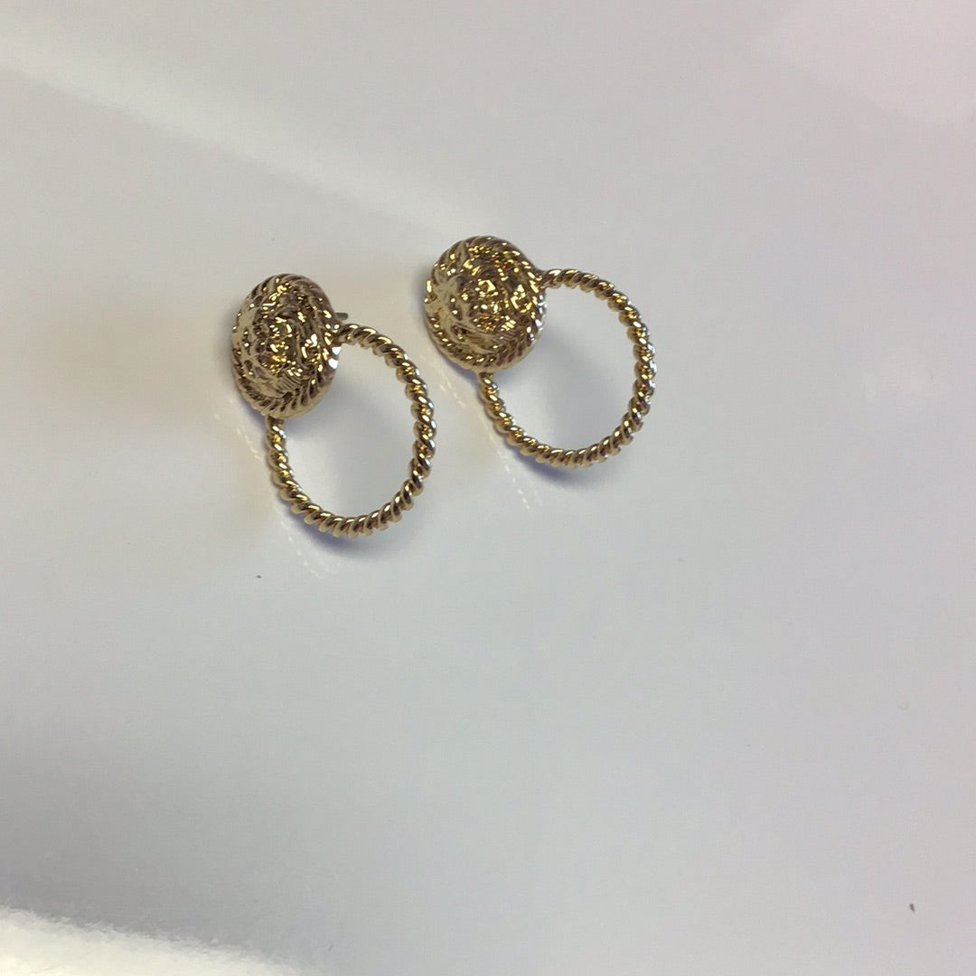 Gold Lion Hoop Earrings