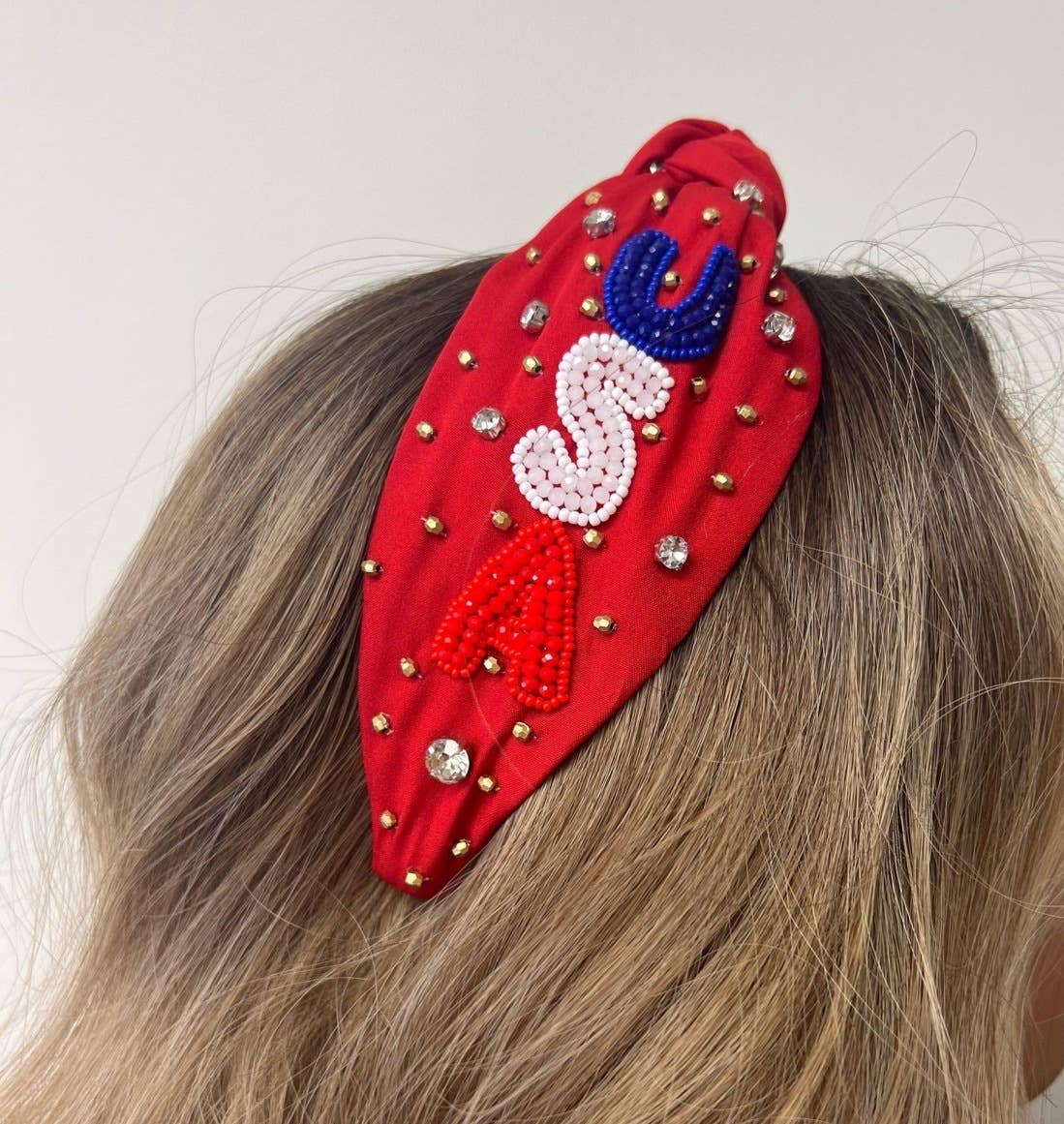 Prep Obsessed - Patriotic 'USA' Embellished Headband
