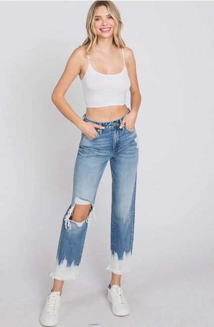 High Waisted Rigged Mom Jeans