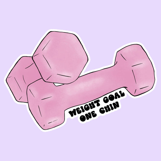Mugsby - Weight Goal One Chin Funny Fitness Sticker Decal